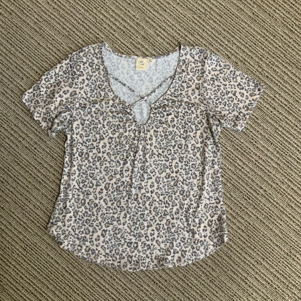 White Crow Cheetah Print Blouse